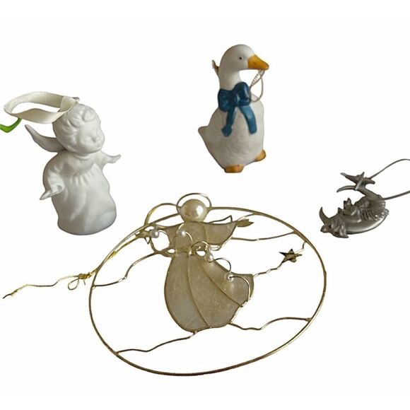 3 Christmas Angels and a 1 Swan - Picture 1 of 4